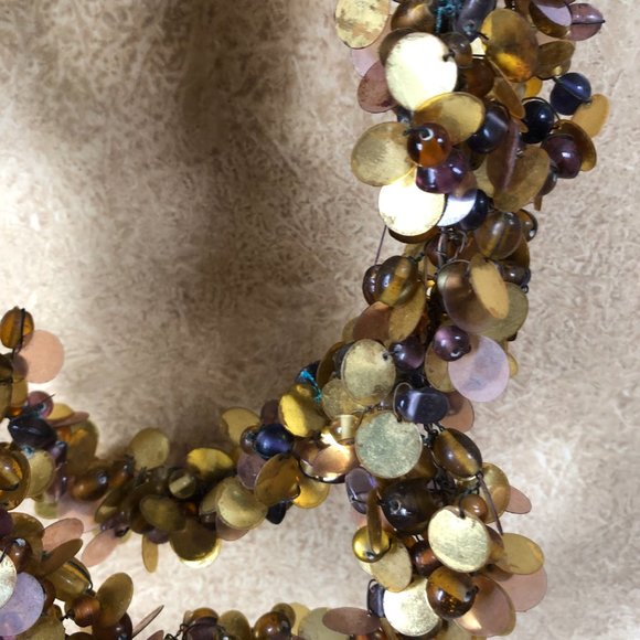 Pier 1 Gold Disc Drapery PepperBerry Beaded Tie Back 24” Set of 2 New NWT - Picture 3 of 6